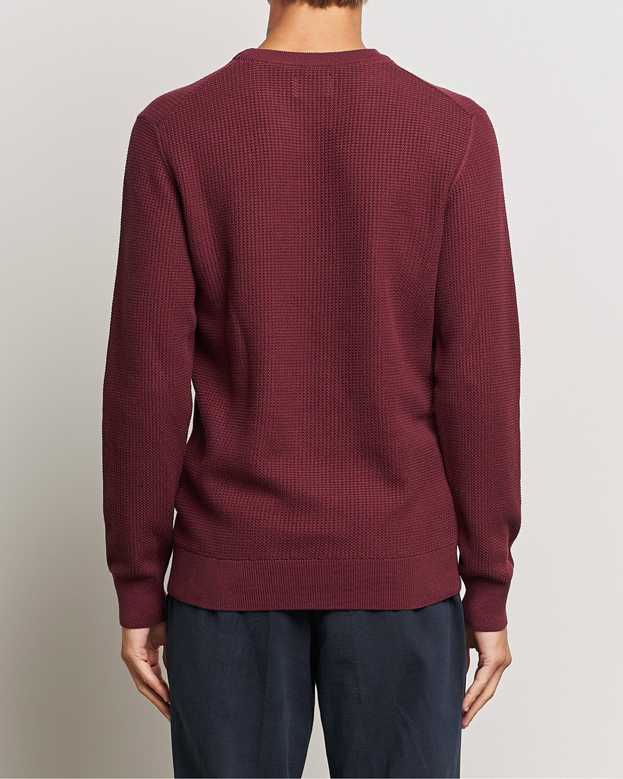 Herren | Pullover | GANT | Cotton Micro Textured Crew Neck Red Shadow