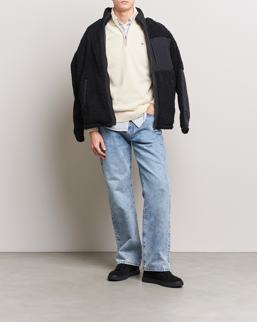 Herren | Pullover | GANT | Casual Cotton Half Zip Cream