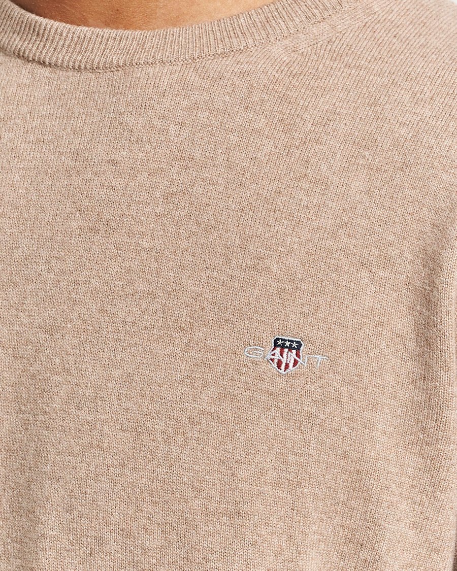 Herren | Pullover | GANT | Lambswool Crew Neck Pullover Dark Sand