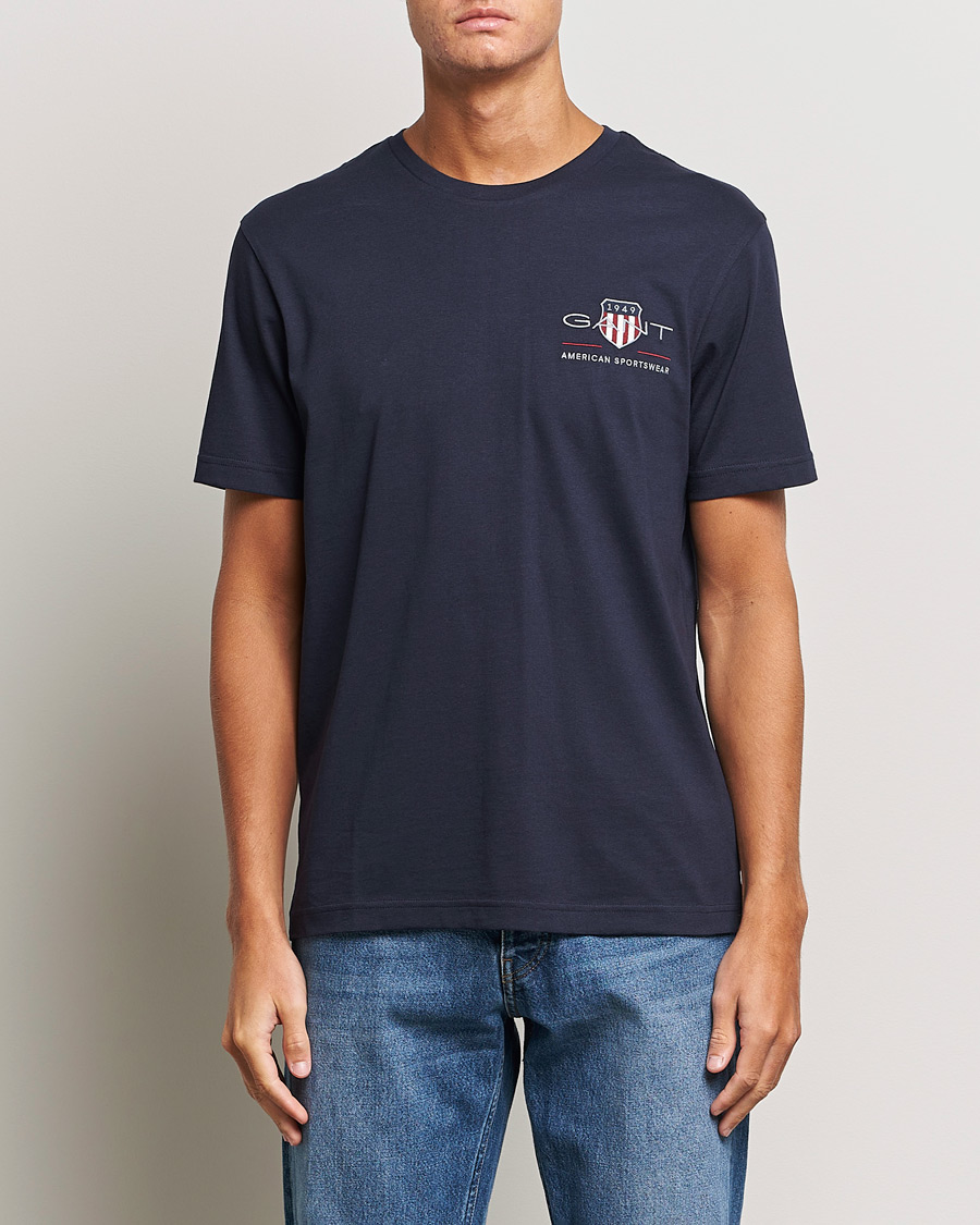 Herren | Preppy Authentic | GANT | Archive Shield Small Logo T-Shirt Evening Blue
