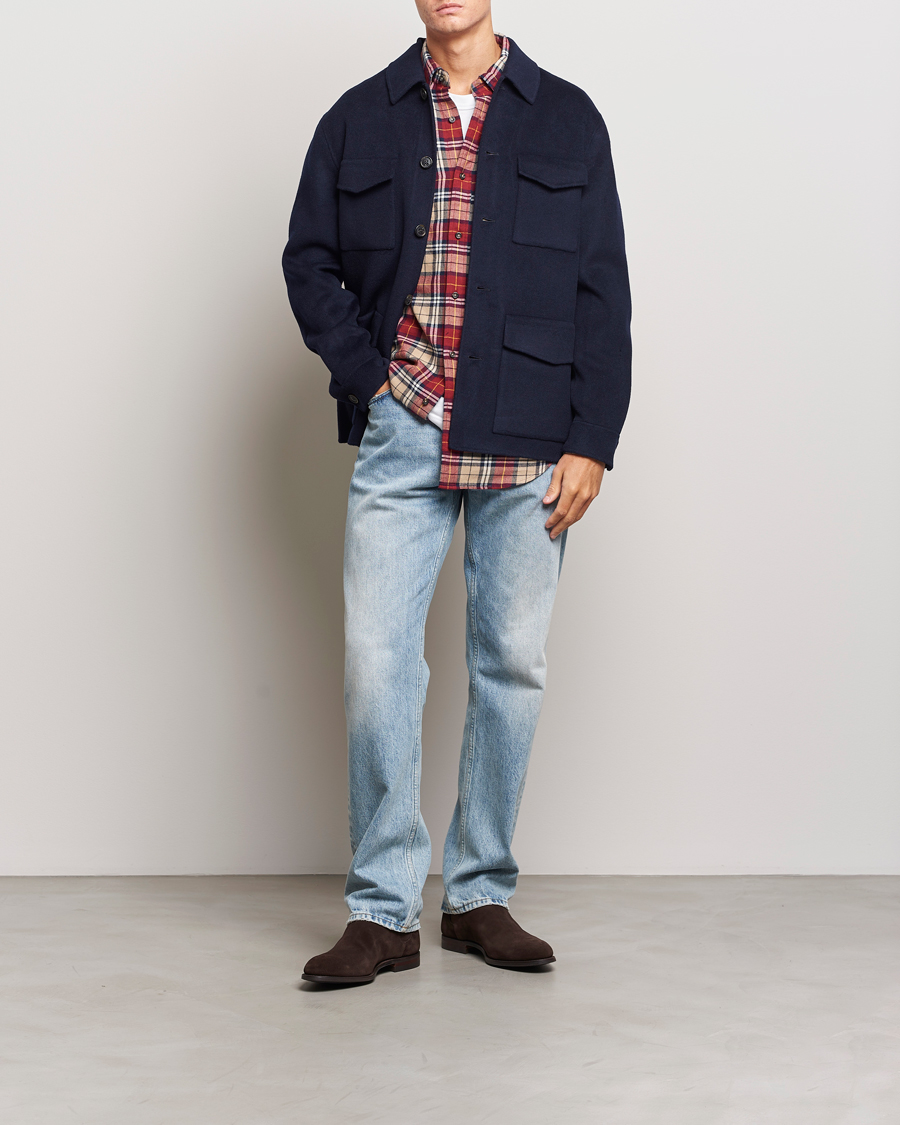 Herren | Jacken | GANT | Wool Pocket Shirt Jacket Evening Blue