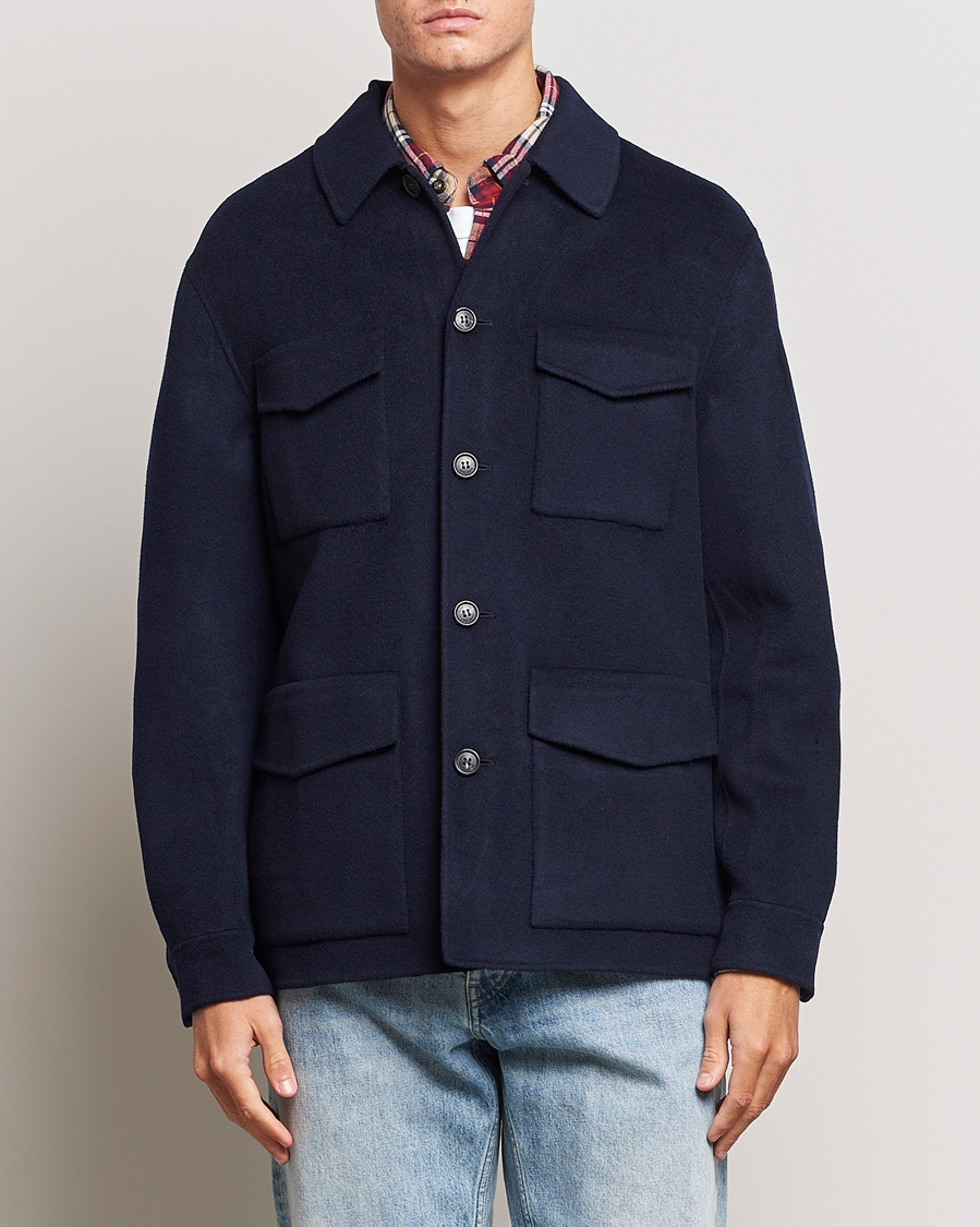 Herren | Jacken | GANT | Wool Pocket Shirt Jacket Evening Blue