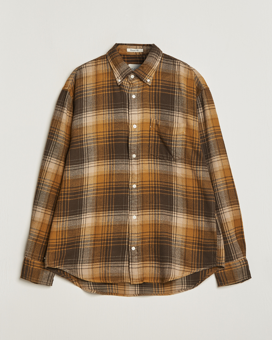 Herren | Hemden | Gant | Relaxed Fit Heavy Flannel Checked Shirt Woody Brown