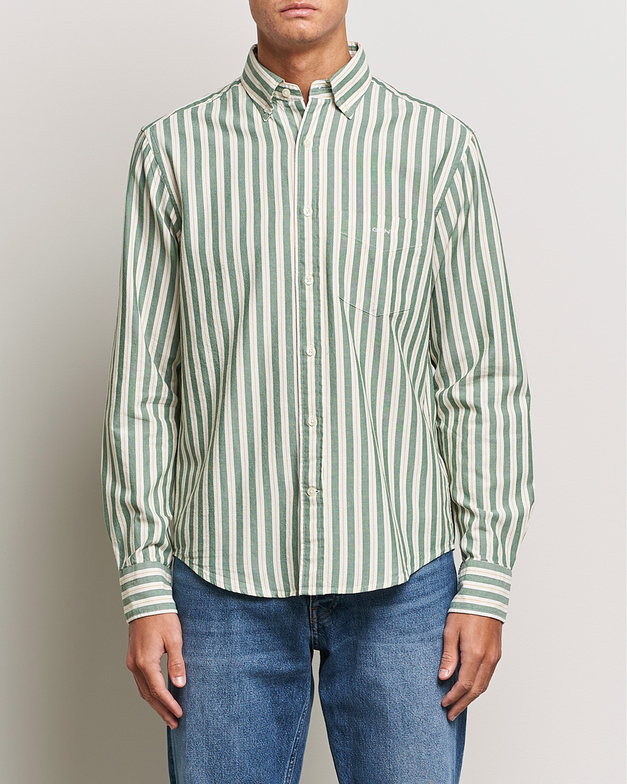 Herren | Hemden | GANT | Regular Fit Archive Oxford Striped Shirt Forest Green