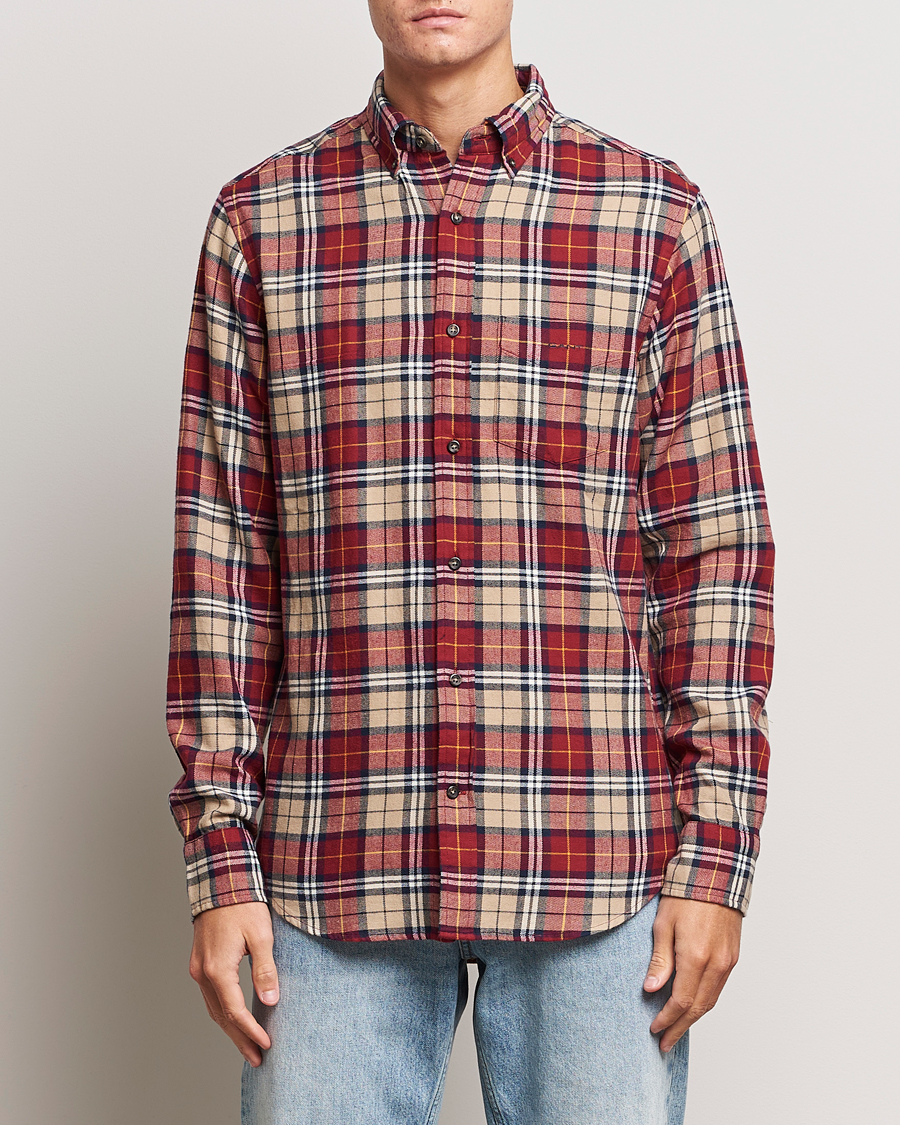 Herren | Hemden | Gant | Regular Fit Flannel Checked Shirt Plumped Red