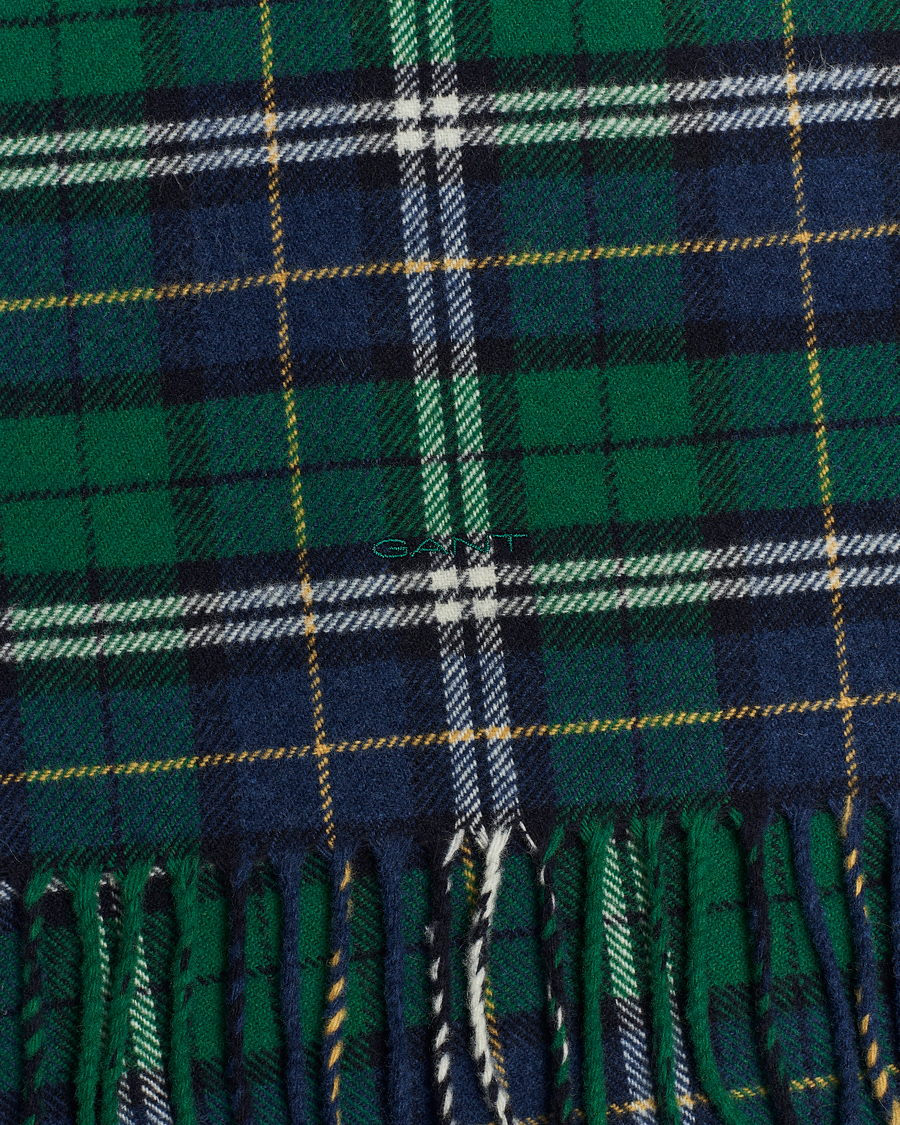 Herren | GANT Wool Multi Checked Scarf Forest Green | GANT | Wool Multi Checked Scarf Forest Green