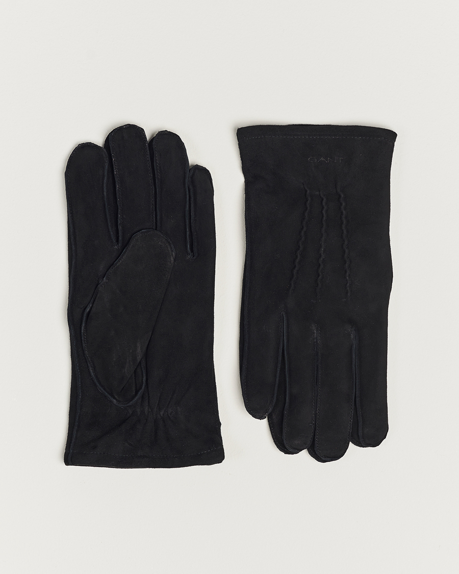 Herren | GANT Classic Suede Gloves Black | GANT | Classic Suede Gloves Black