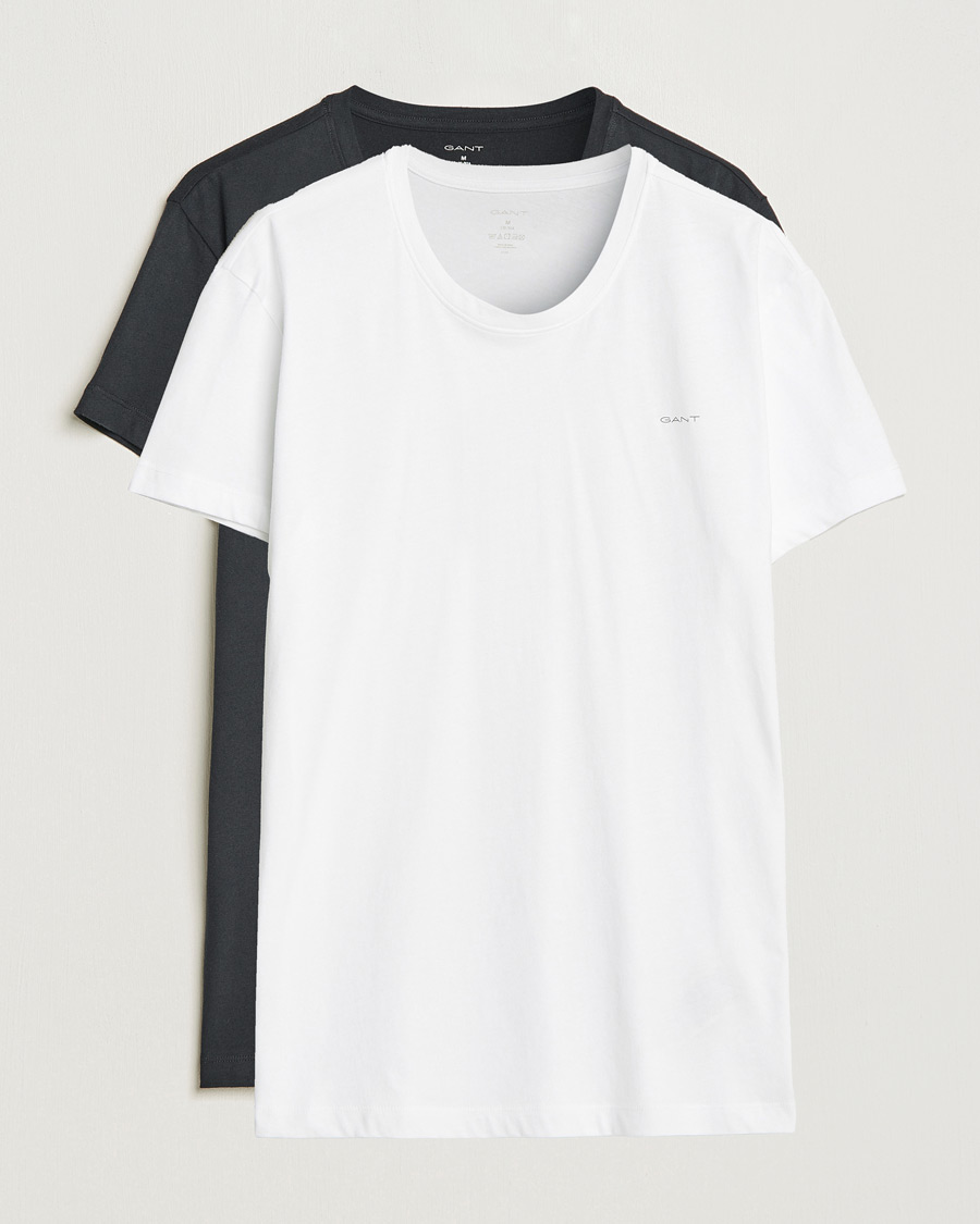 Herren | T-Shirts | GANT | 2-Pack Crew Neck T-Shirt Black/White