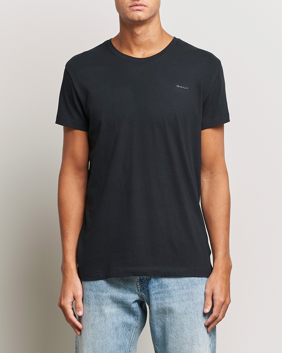 Herren | Schwartze t-shirts | GANT | 2-Pack Crew Neck T-Shirt Black/White