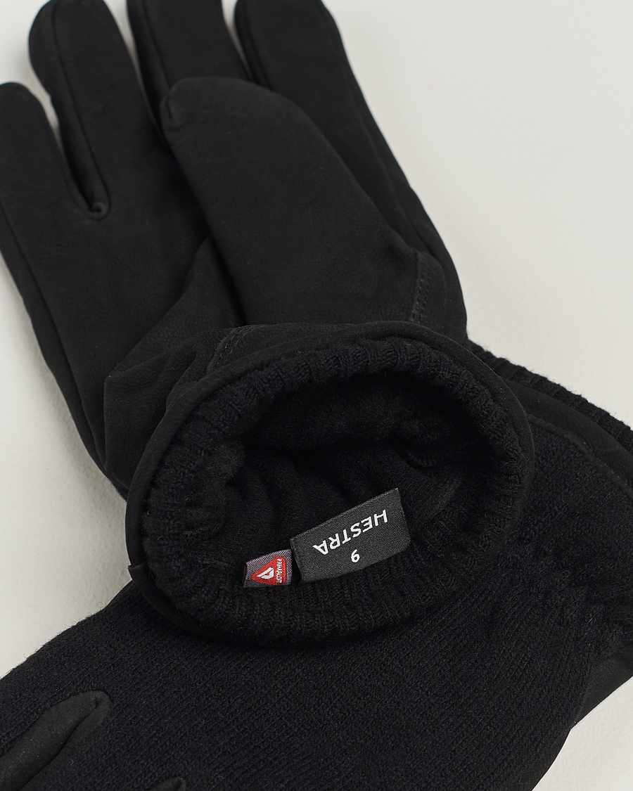 Herren | Business & Beyond | Hestra | Noah Nubuck Wool Tricot Glove Black