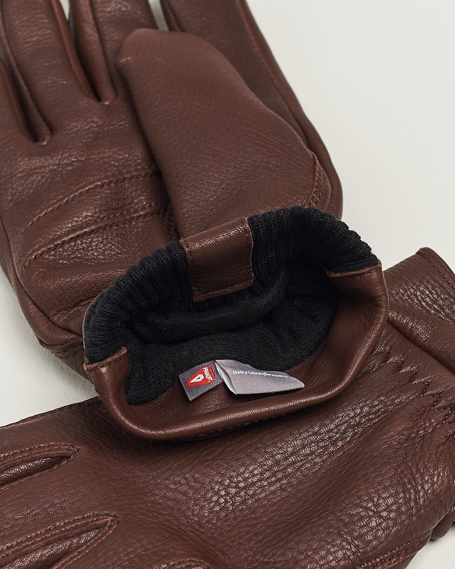 Herren | Kategorie | Hestra | Kjetil Deerskin Rib Knitted Cuff Glove Chocolate