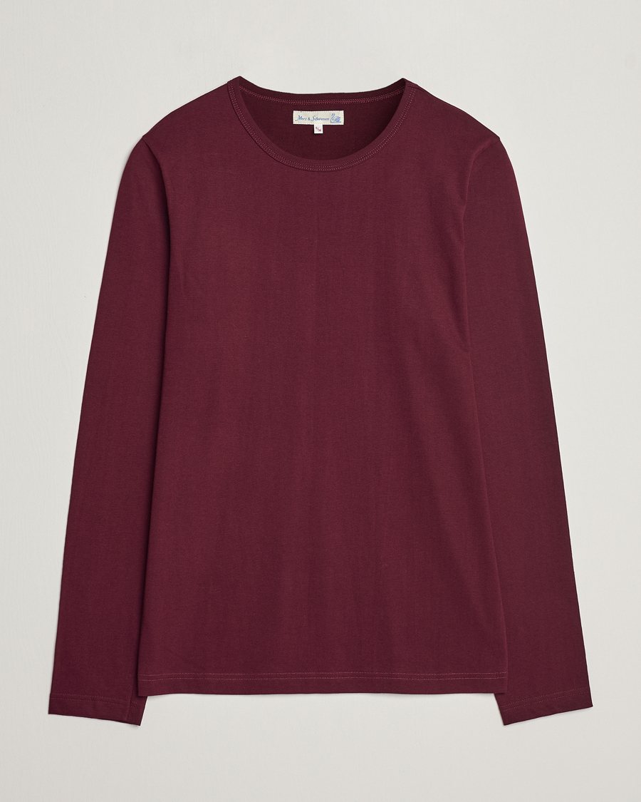 Herren | T-Shirts | Merz b. Schwanen | 1950s Classic Loopwheeled Longsleeve T-Shirt Ruby Red