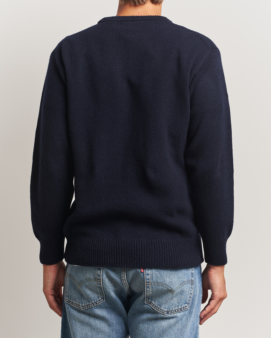 Herren | Pullover | Merz b. Schwanen | Merino/Cashmere Knitted Sweater Dark Navy