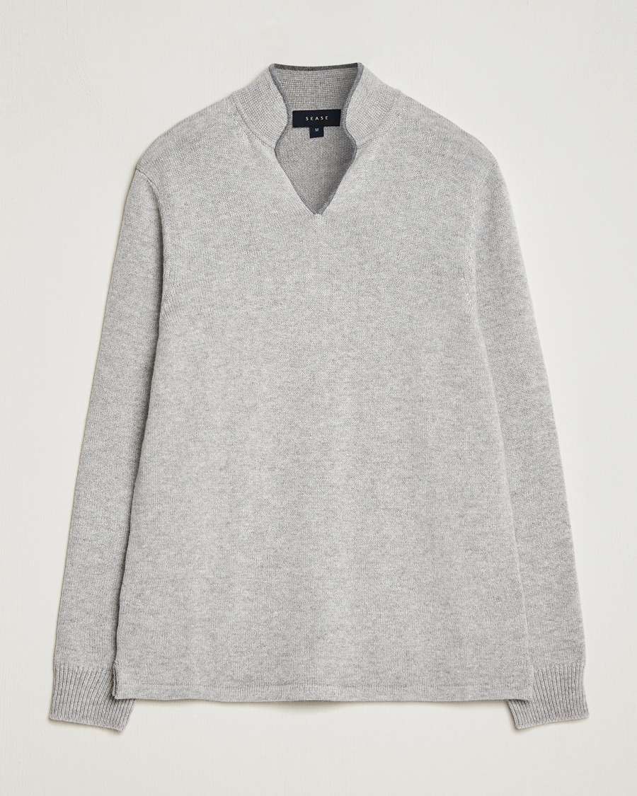 Herren | Pullover | SEASE | Ellen Cashmere Pullover Pearl Grey