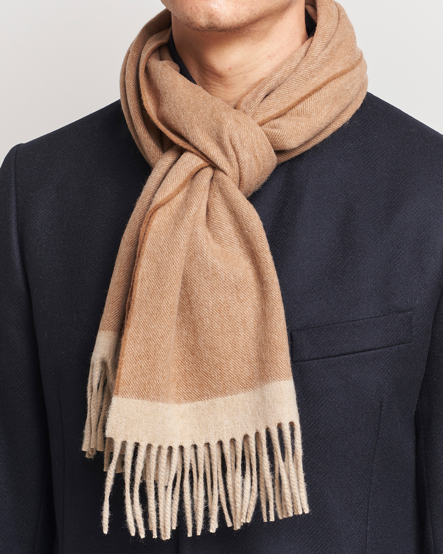 Herren |  | Begg & Co | Solid Board Wool/Cashmere Scarf Warm Natural
