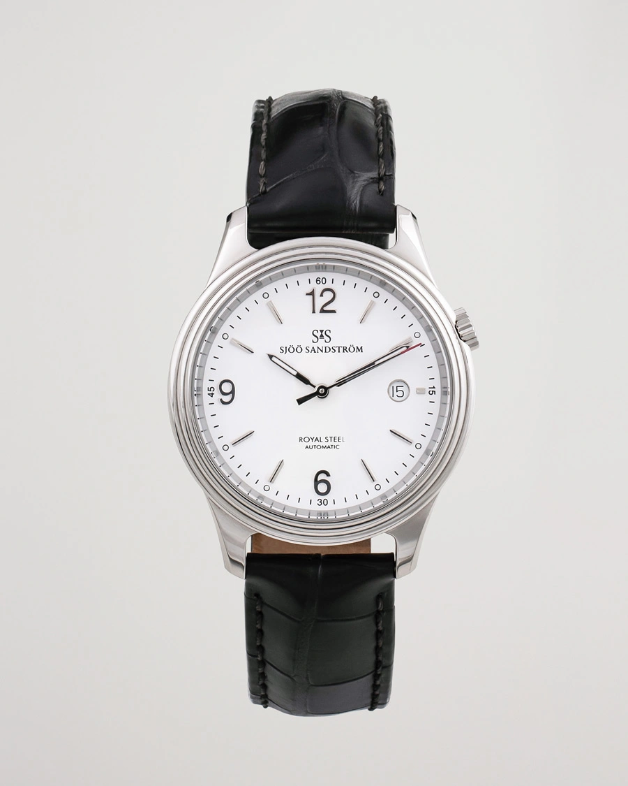 Herren | Sjöö Sandström Pre-Owned Royal Steel Classic 41mm SS-1841-1 Steel White | Sjöö Sandström Pre-Owned | Royal Steel Classic 41mm SS-1841-1 Steel White