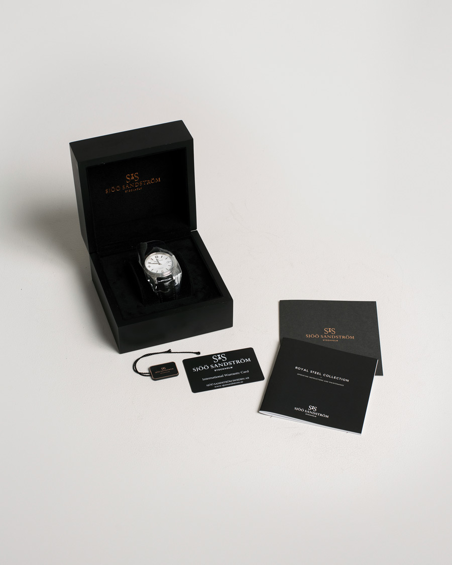 Herren | Sjöö Sandström Pre-Owned Royal Steel Classic 41mm SS-1841-1 Steel White | Sjöö Sandström Pre-Owned | Royal Steel Classic 41mm SS-1841-1 Steel White
