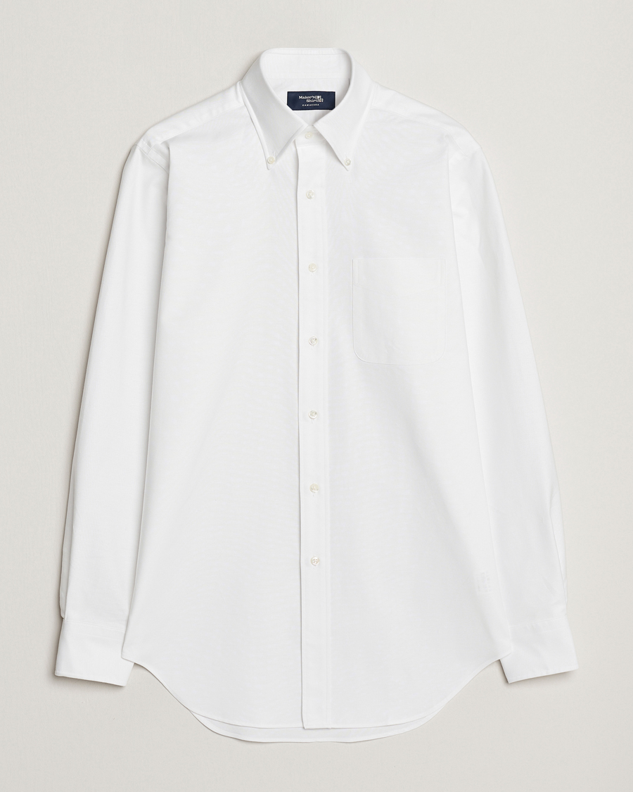 Herren | Hemden | Kamakura Shirts | Slim Fit Oxford Button Down Shirt White