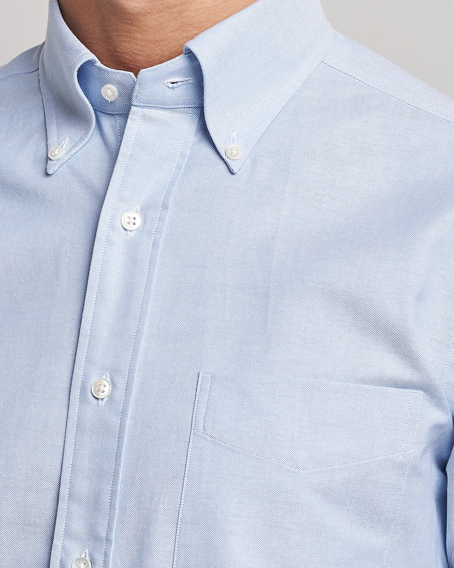 Herren | Hemden | Kamakura Shirts | Slim Fit Oxford Button Down Shirt Light Blue