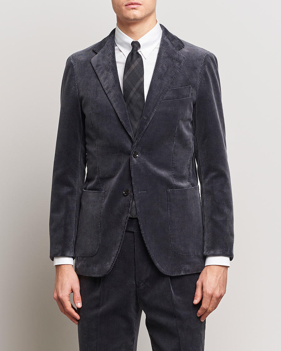 Herren | Sakkos | Beams F | Corduroy Blazer Charcoal