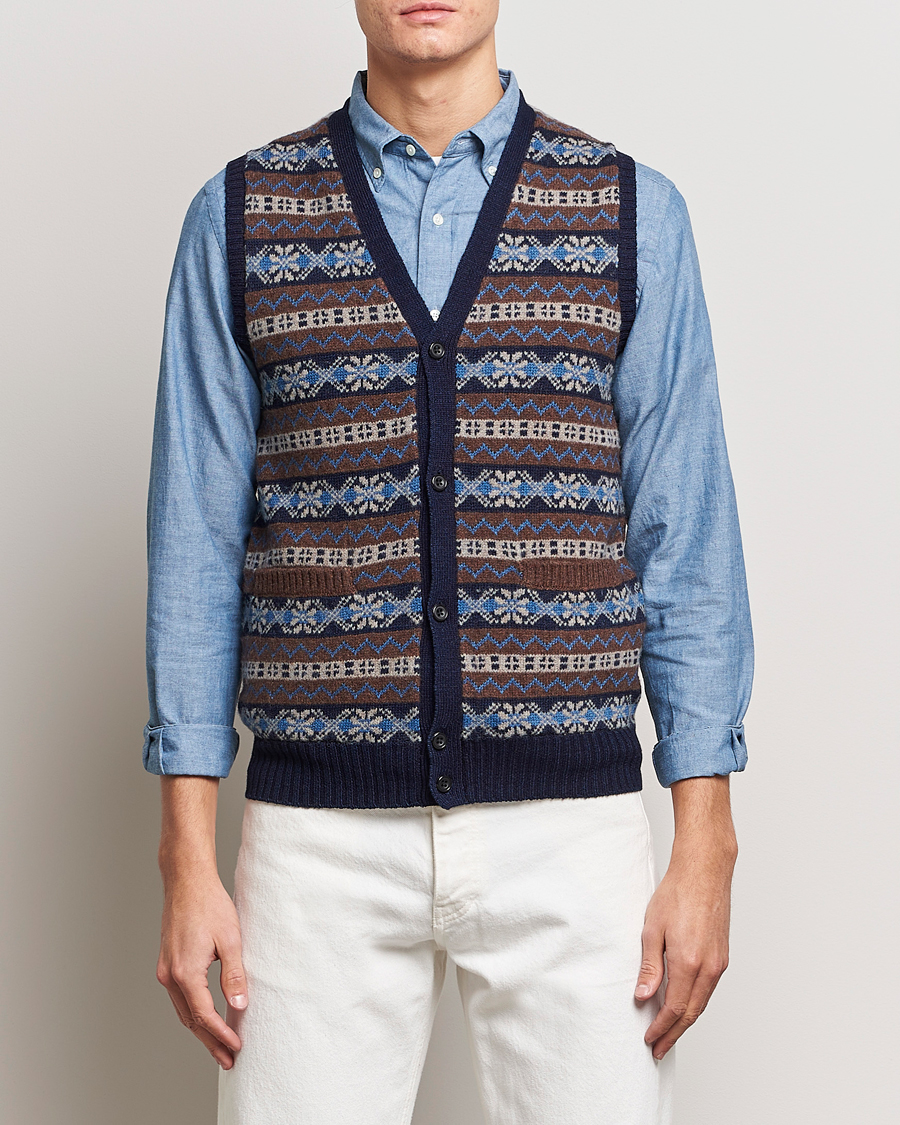 Herren | Pullover | BEAMS PLUS | Fairisle Knit Vest Brown