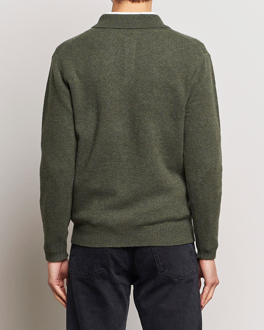 Herren | Pullover | BEAMS PLUS | Long Sleeve Knitted Polo Olive