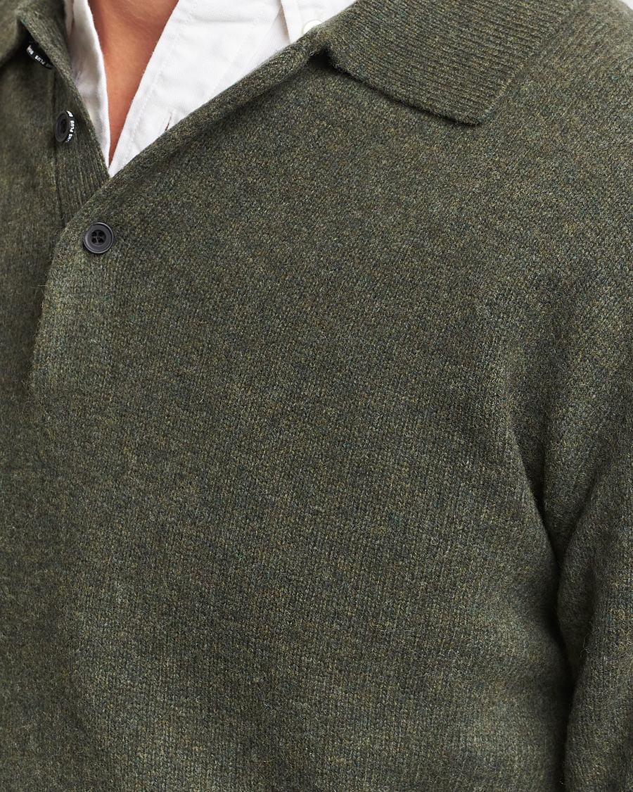 Herren | Pullover | BEAMS PLUS | Long Sleeve Knitted Polo Olive