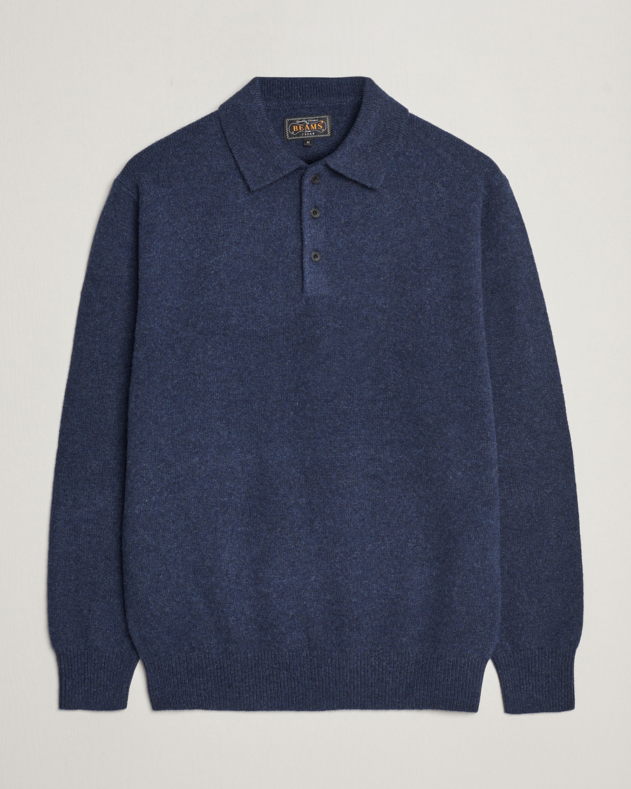 Herren | Pullover | BEAMS PLUS | Knitted Wool Polo Navy