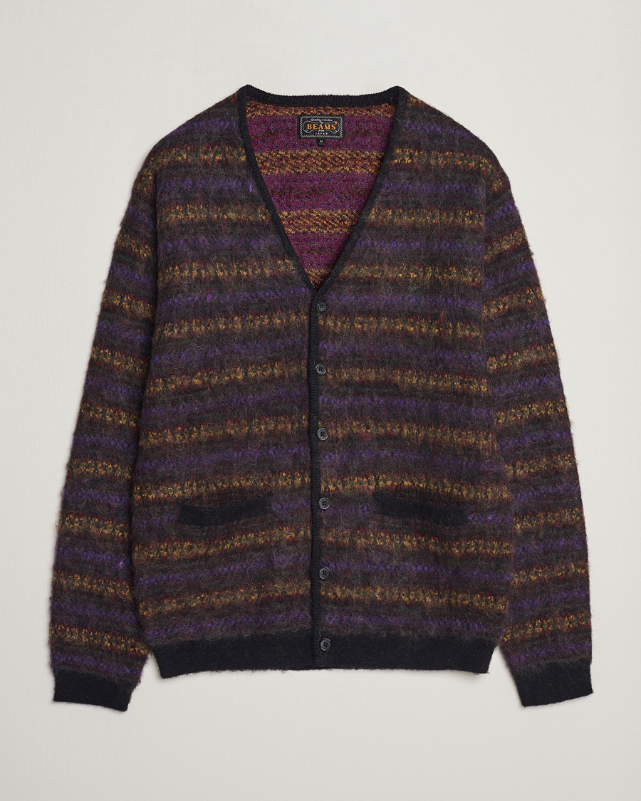 Herren | Pullover | BEAMS PLUS | Fairisle Jacquard Cardigan Grey
