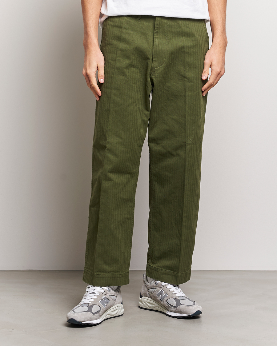 Herren | Hosen | BEAMS PLUS | MIL Herringbone Trousers Olive