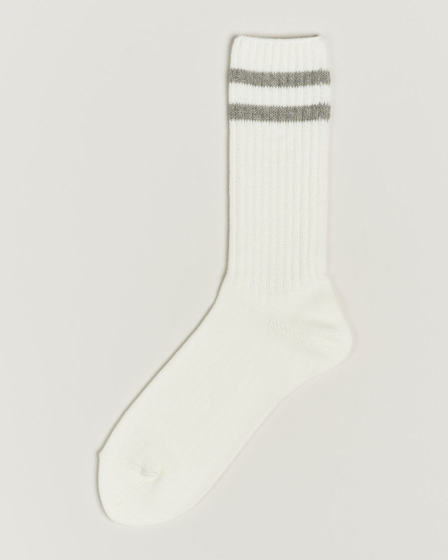 Herren | Unterwäsche | BEAMS PLUS | Schoolboy Socks White/Grey
