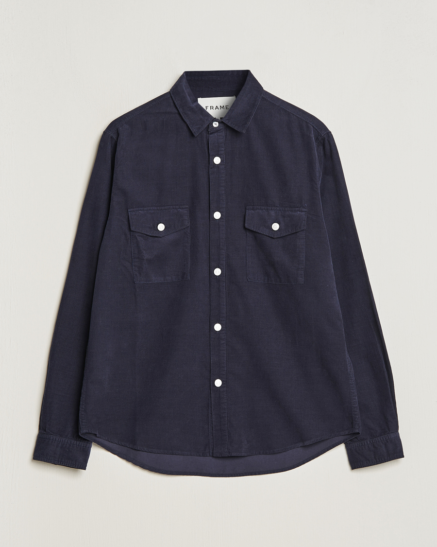 Herren | Hemden | FRAME | Douple Pocket Micro Cord Shirt Midnight Blue