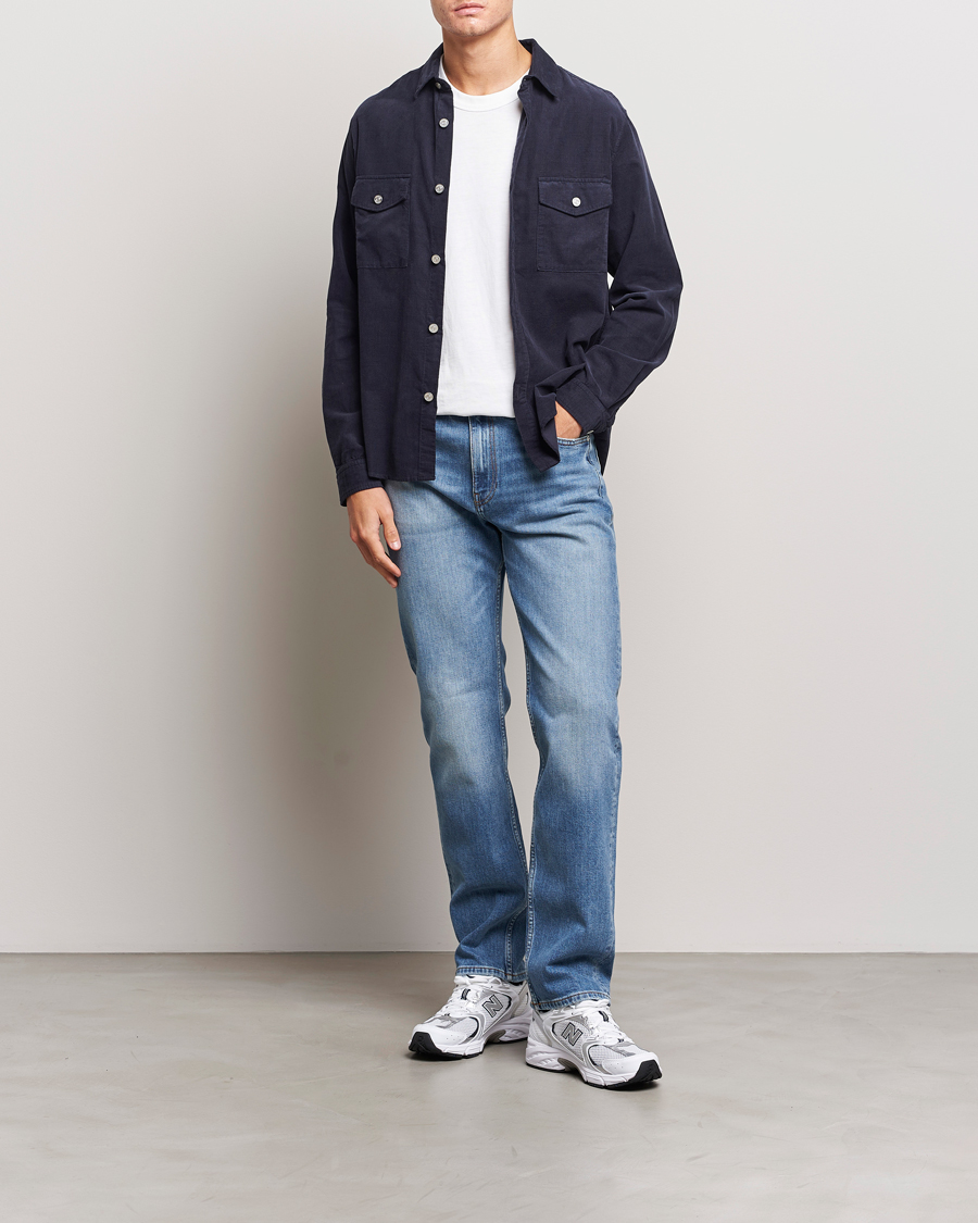 Herren | Hemden | FRAME | Douple Pocket Micro Cord Shirt Midnight Blue