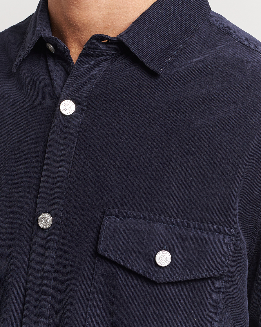 Herren | Hemden | FRAME | Douple Pocket Micro Cord Shirt Midnight Blue