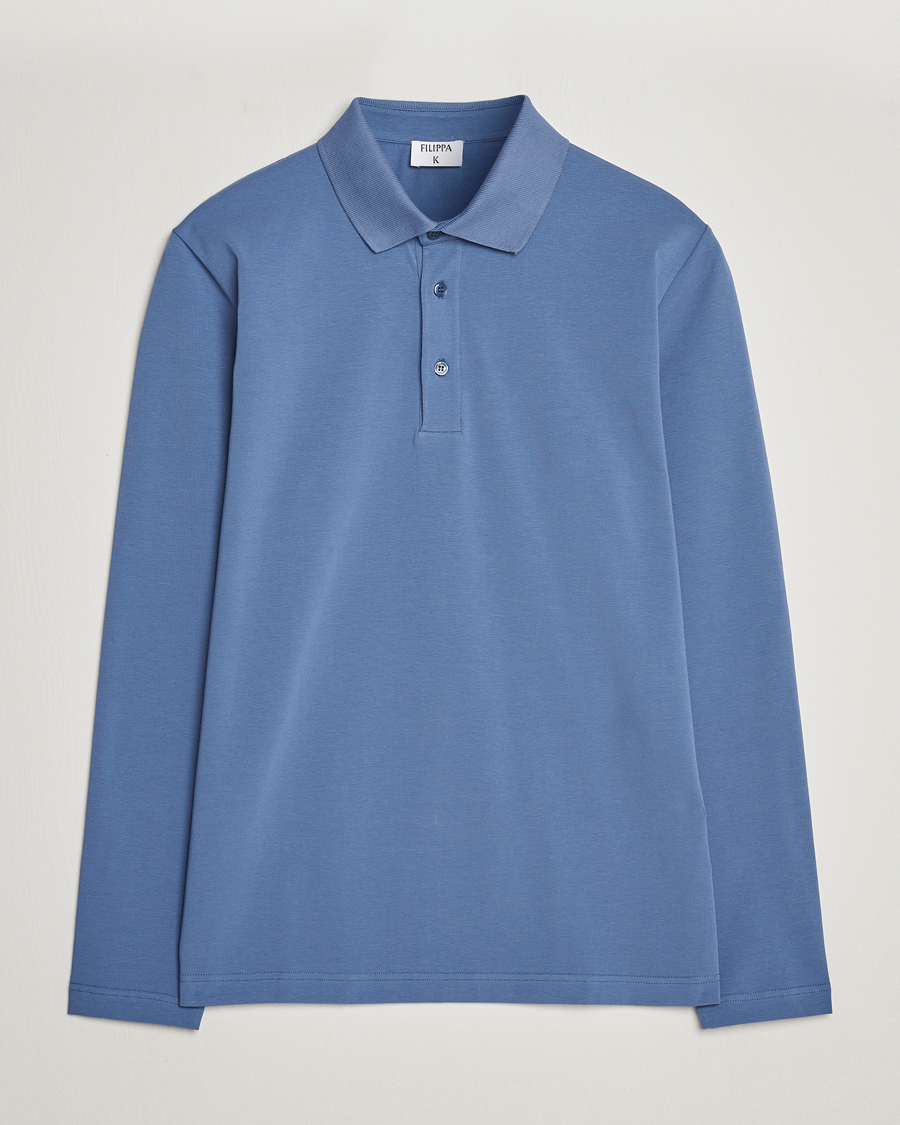 Herren | Pullover | Filippa K | Luke Lycra Poloshirt Paris Blue