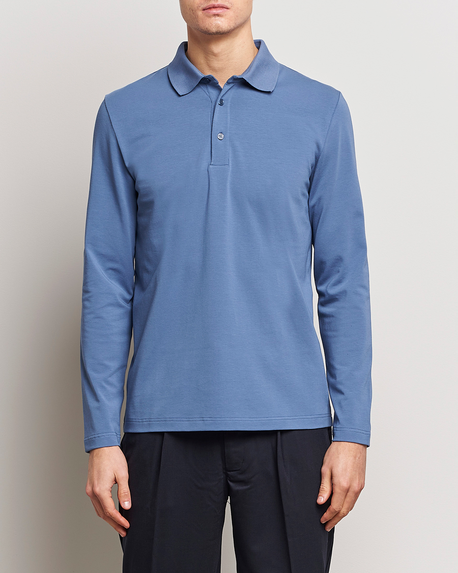 Herren | Pullover | Filippa K | Luke Lycra Poloshirt Paris Blue