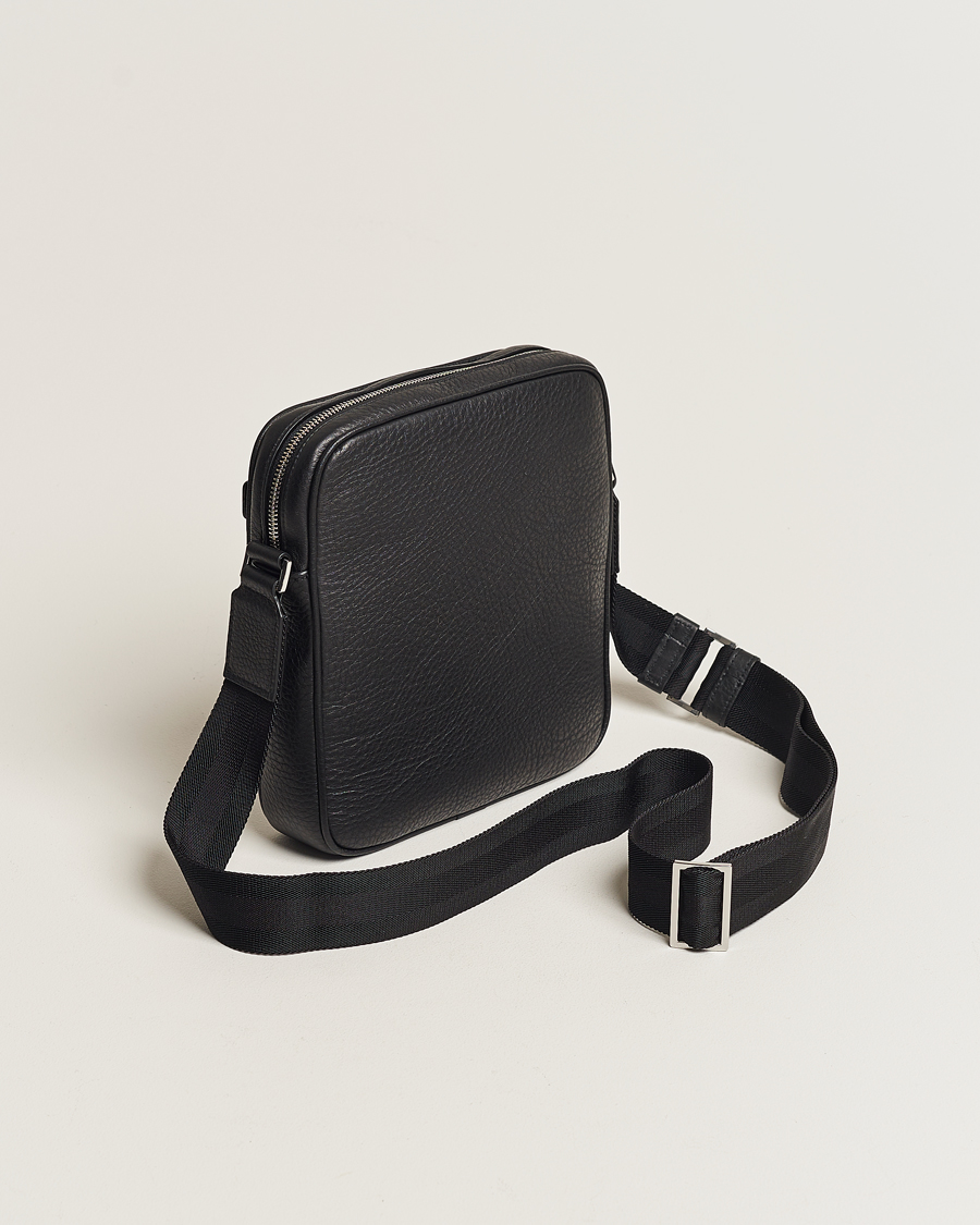 Herren | Canali Grain Leather Shoulder Bag Black | Canali | Grain Leather Shoulder Bag Black