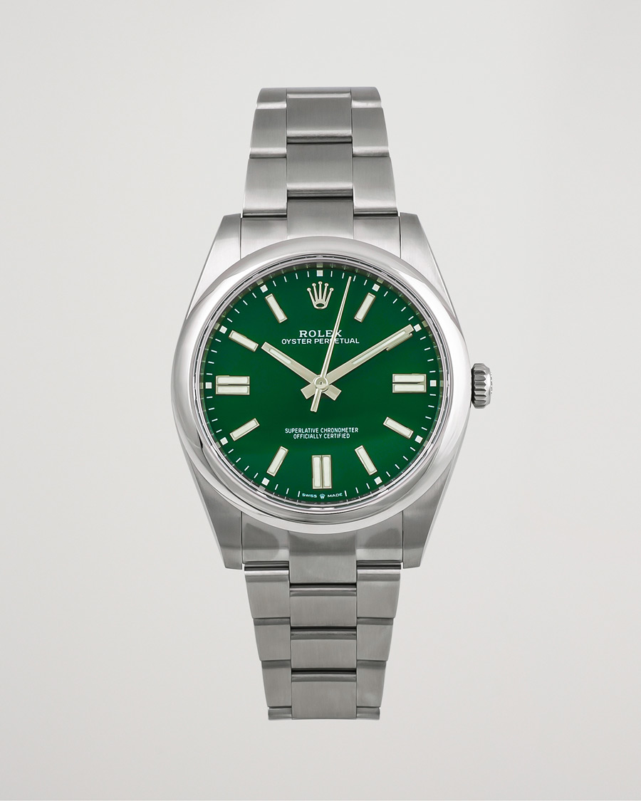 Herren | Rolex Pre-Owned Oyster Perpetual 41 Green Steel | Rolex Pre-Owned | Oyster Perpetual 41 Green Steel