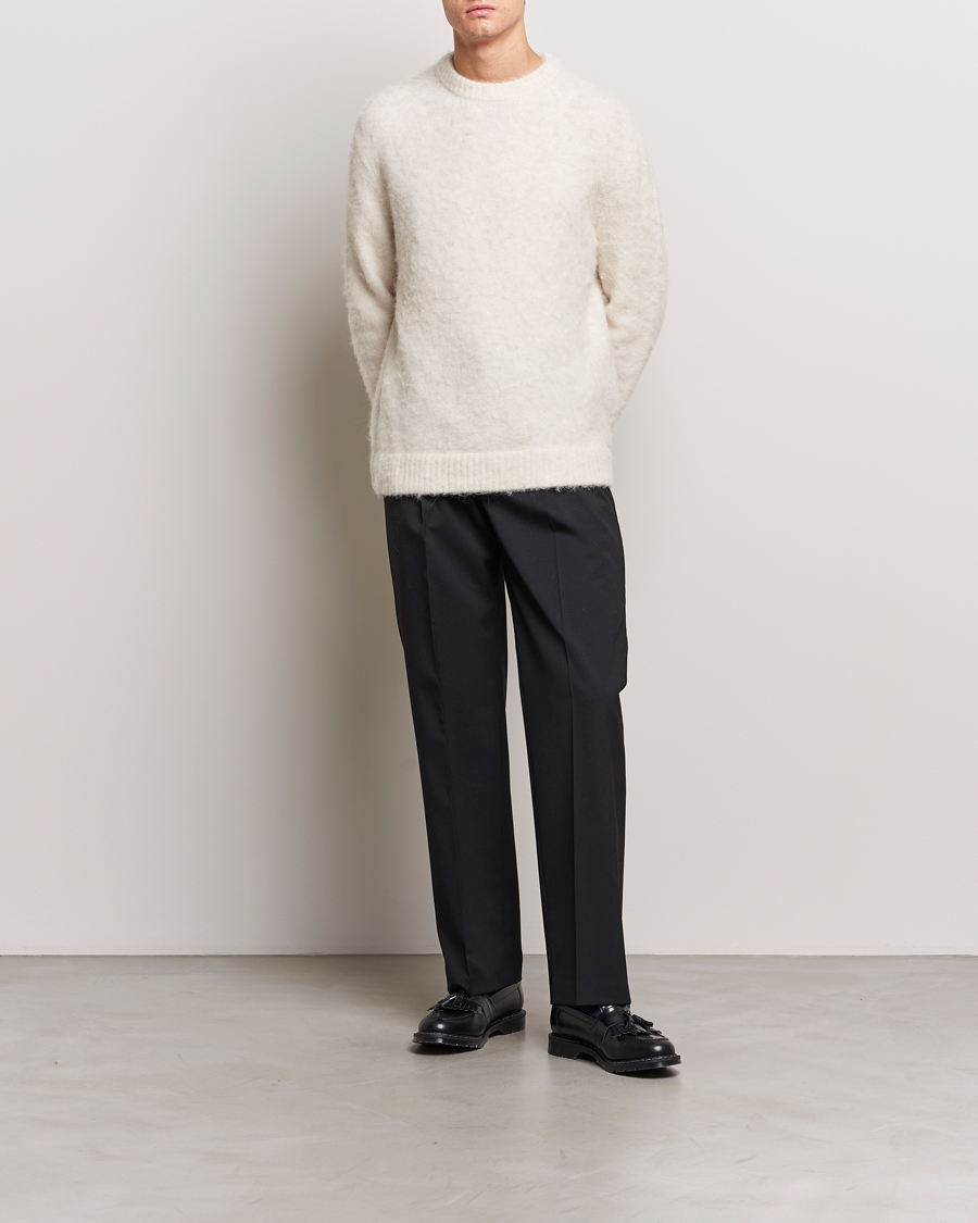 Herren | Pullover | J.Lindeberg | Harold Hairy Knit Crew Cloud White
