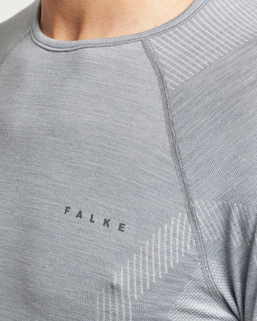 Herren | T-Shirts | Falke Sport | Falke Long Sleeve Wool Tech Shirt Grey Heather