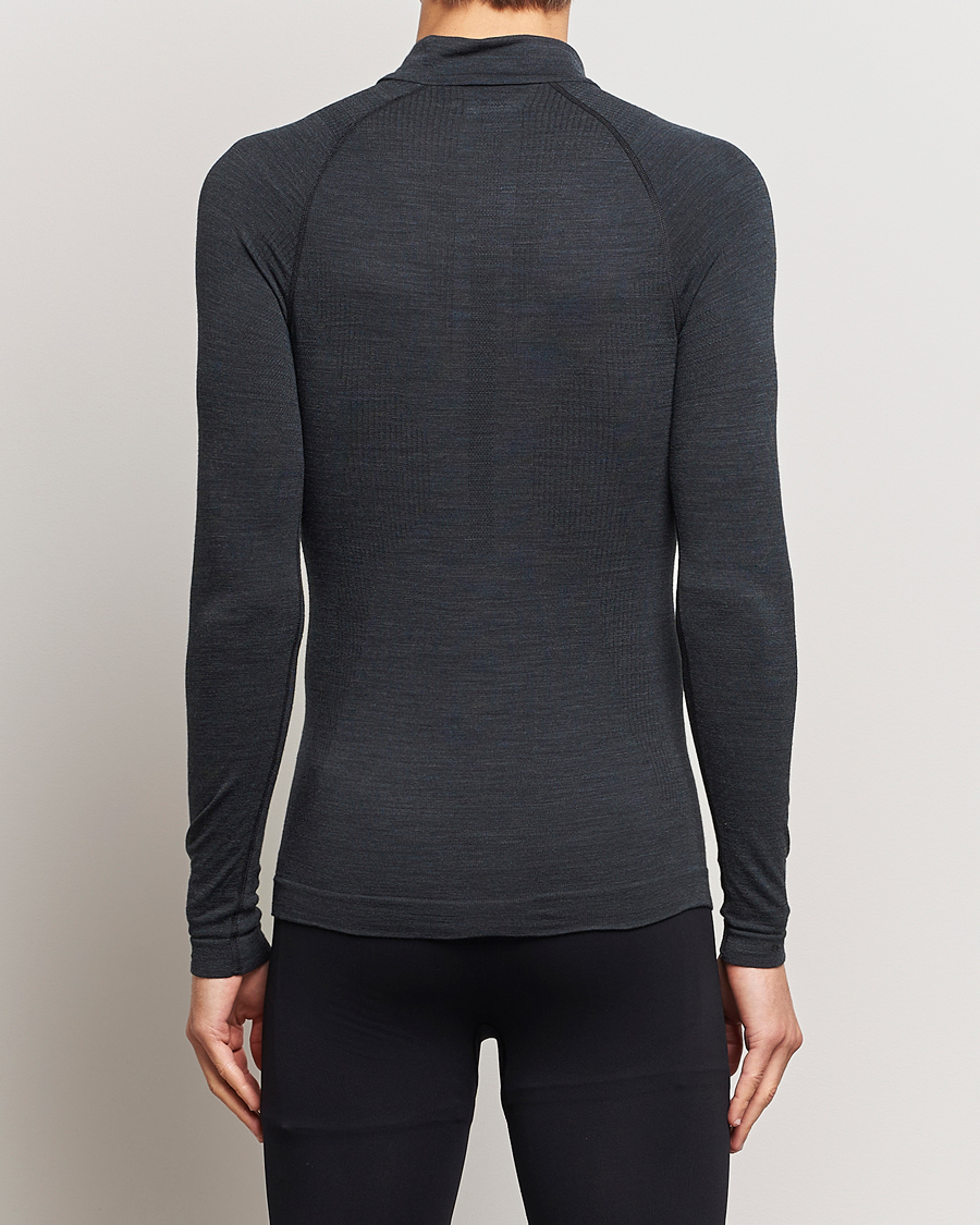 Men | Sweaters & Knitwear | Falke Sport | Falke Long Sleeve Wool Tech half Zip Shirt Black