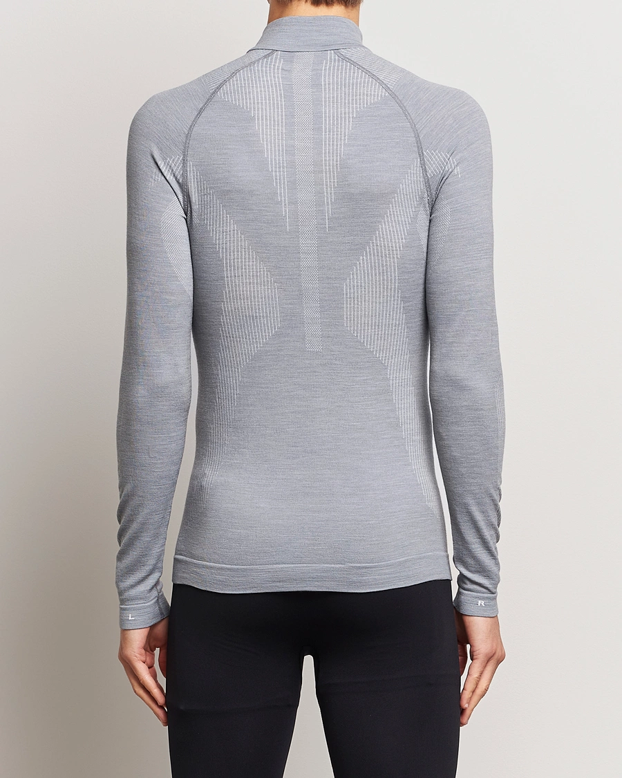 Herren | Active | Falke Sport | Falke Long Sleeve Wool Tech half Zip Shirt Grey Heather
