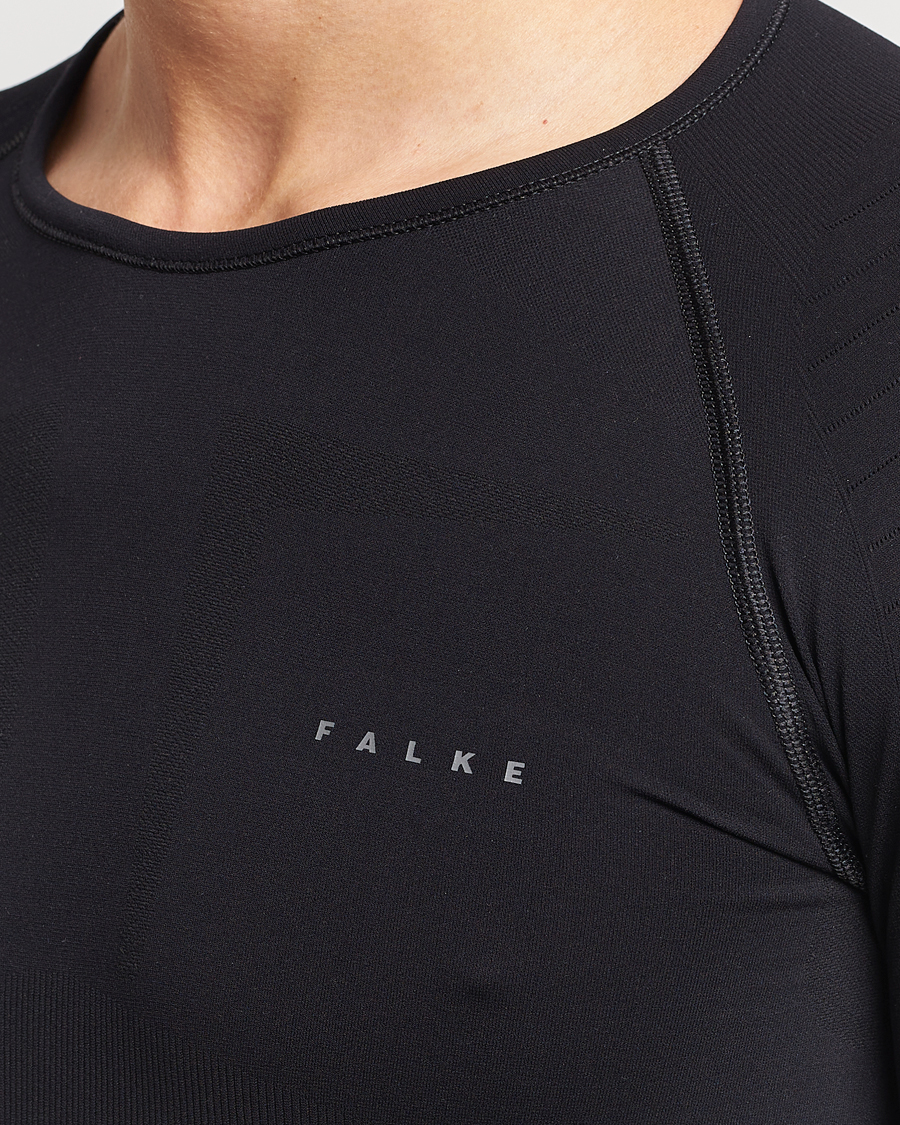 Herren | T-Shirts | Falke | Long Sleeve Warm Shirt Black