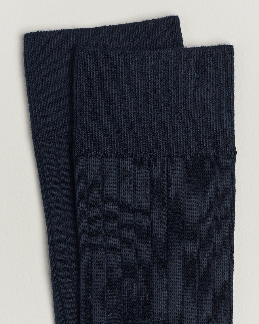 Men | Underwear & Socks | A Day\'s March | Ribbed Cotton Socks Navy