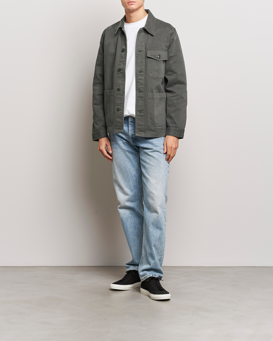 Herren | Hemden | A Day's March | Patch Pocket Sturdy Twill Overshirt Olive