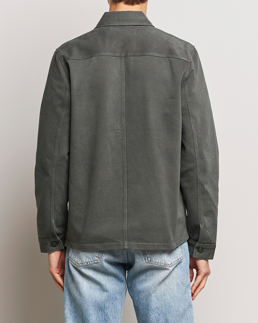 Herren | Hemden | A Day's March | Patch Pocket Sturdy Twill Overshirt Olive