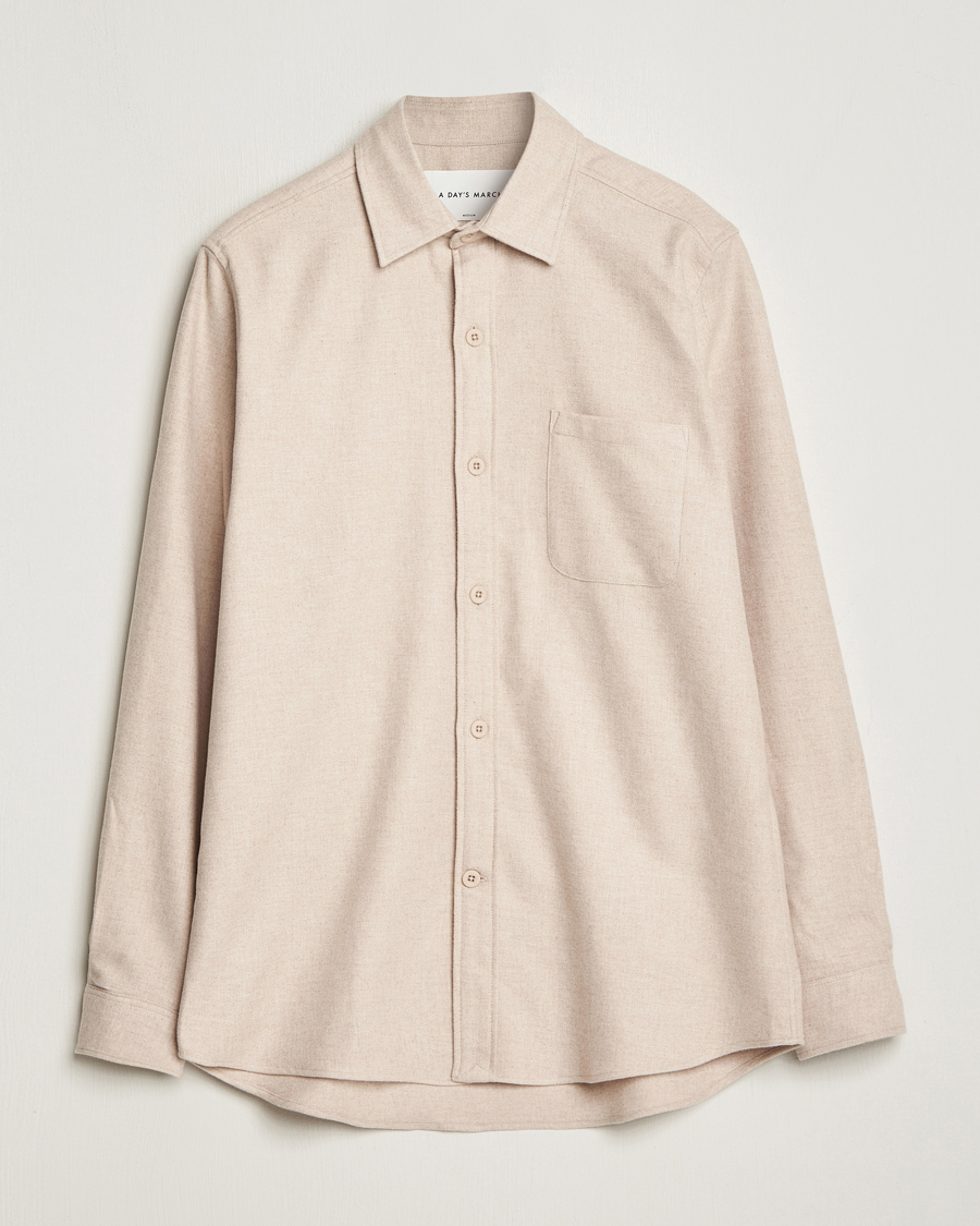 Herren | Hemden | A Day's March | Redhill Heavy Flanell Shirt Sand