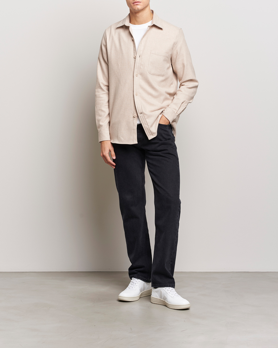 Herren | Hemden | A Day's March | Redhill Heavy Flanell Shirt Sand