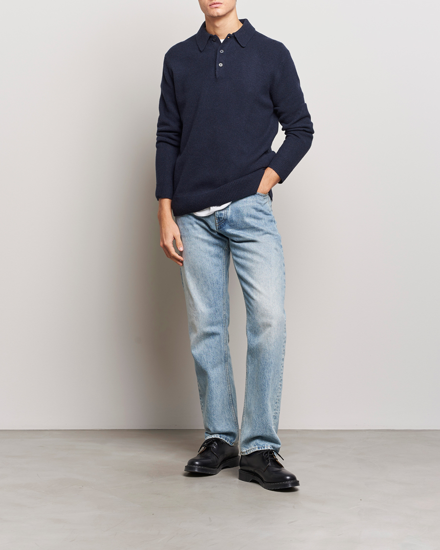 Herren | Pullover | A Day's March | Avoch Lambswool Polo Navy