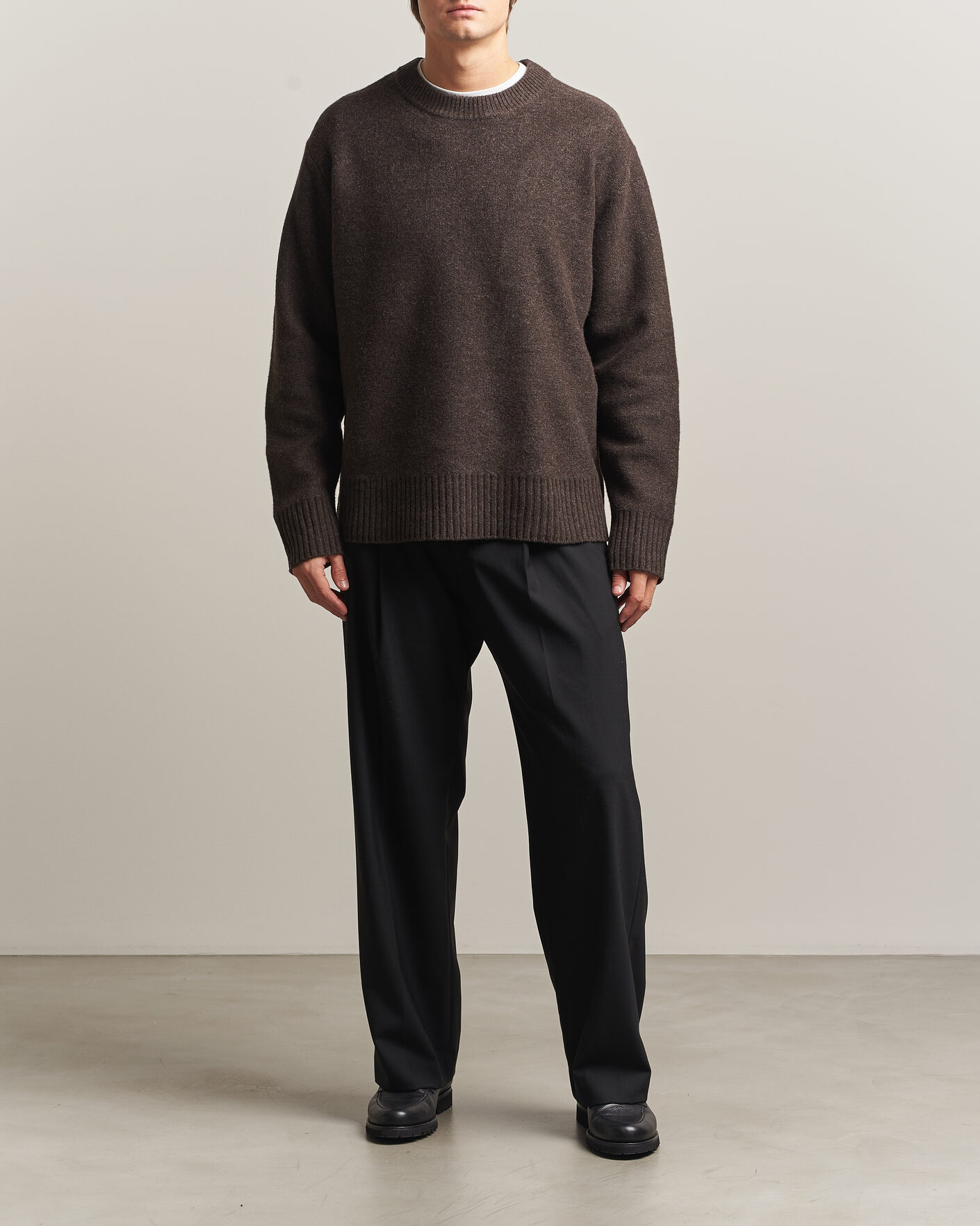 Herren | Pullover | A Day's March | Tietar Boiled Merino Sweater Java Brown